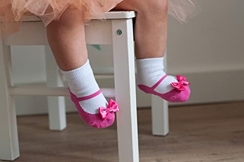 Чорапи за малки момичета в стил Мери Джейн или маратонки - Нескользящая подметка с изземване - 3 или 6 чифта - Мек памук - Подарък