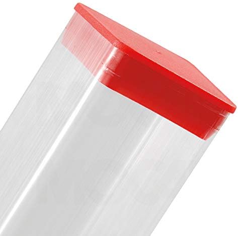 Квадратни пластмасови тръби Cleartec с изтичане дъно 1,125 инча дължина 12,187 инча PETG SBST00553 (брой 50) с квадратна пластмасова запушалка PSQP1.125RED 1-1 /8в Червено (брой 50)