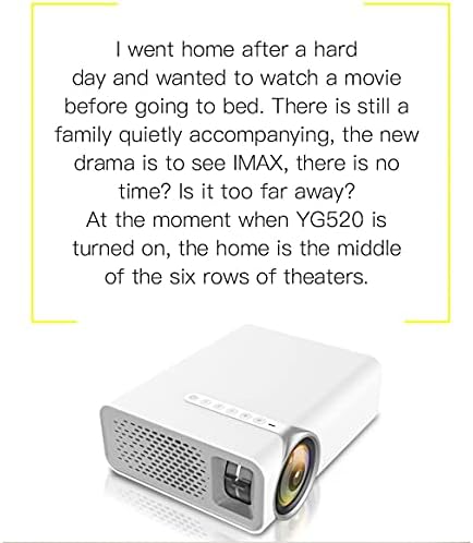 Преносим проектор CXDTBH YG520 за домашно кино, видео проектор с USB Mini 1080P (Цвят: OneColor)