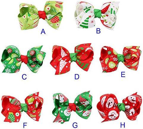 Коледни Декорации За малки момичета, Прическа на висок ток с лък SIK_026 (Червено, Бяло, Зелено, Един размер)