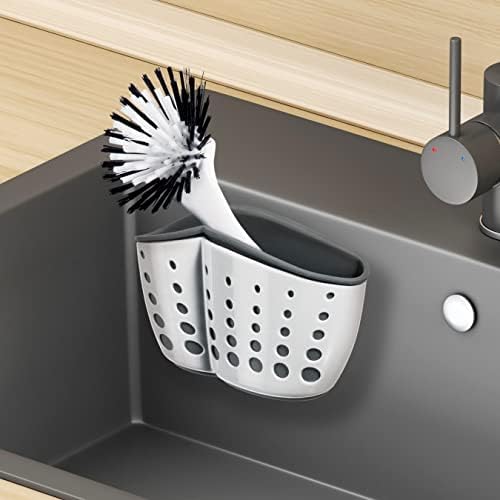 OGGI Suction Sink Caddy - Чудесен Организатор за кухненски аксесоари за мивки; Титуляр на кухненски четки и гъби за Кухненски