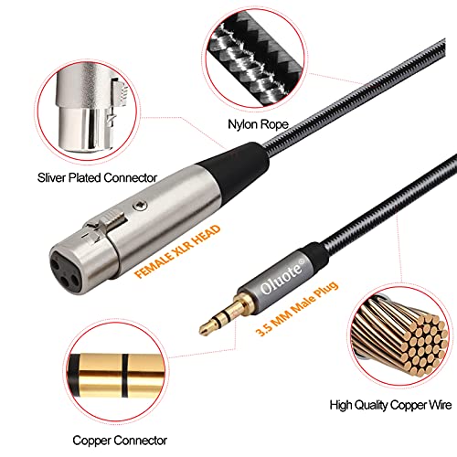 Oluote 3-Пинов XLR конектор за свързване на микрофонного TRS кабел с 3,5 мм (1/8) към штекеру, Свързващ MIC аудио кабел за Студийни аудио конзоли, Свързващ Кабел за свързване на