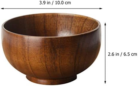 Hemoton 1бр 10X6,5 см Проста Дървена Купа и Купа за Хранене Дървена Купа Ръчно изработени Купи за Супа, Купи за