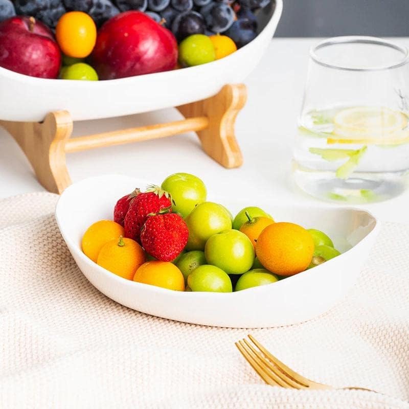 3-Ярусная Кошница за плодове, Керамична Купа за плодове върху Кухненската маса, Набор от домашни Миск за плодове с Държач