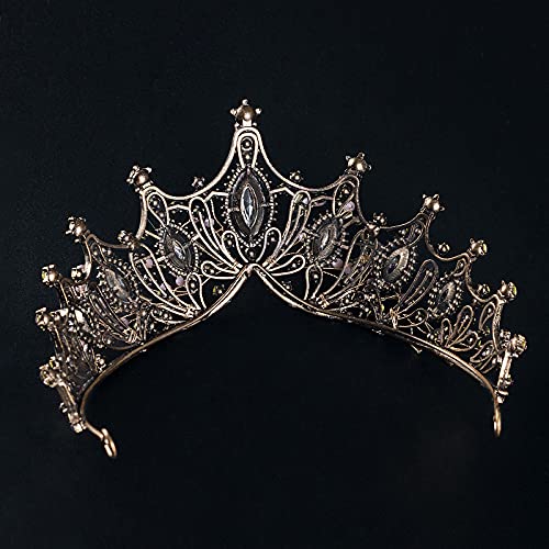 Реколта Короната на кралица в стил барок, Лилаво Кристален Диадема Русалка за жени и момичета, Готически Буйни