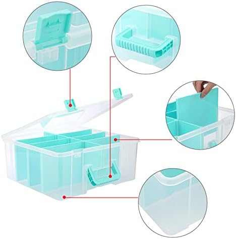 BTSKY Прозрачна Пластмасова Разделителната кутия за съхранение с 8 Дълбоки отделения, Регулируема Кошница за съхранение с