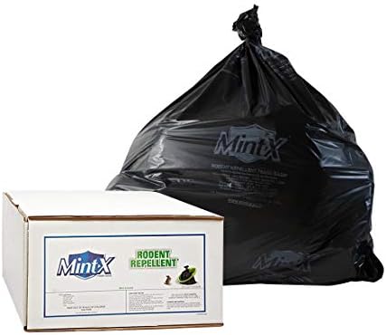 Торби за боклук Mint-X с репеллентом от гризачи, 1,3 Мил, Плоско уплътнение, височина 47 x дължина 43, прозрачни (в пакет 100 броя) (MX4347XHC)