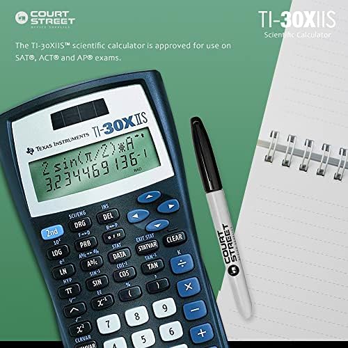 Канцеларски материали Court Street TI-30XIIS Научен калкулатор с 2-линий дисплей - Калкулатори за студенти с Черен