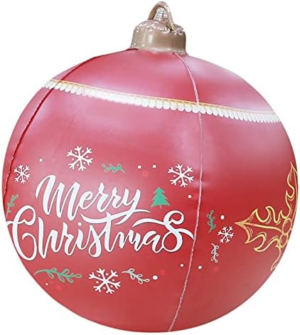 HHmei Коледа Decors Ball - 24-Инчов Цветна Топка на Открито, Коледни Украсени с Надуваем Балон за Коледно парти, На закрито, На открито, В двора, в градината, на Тревата SGCABISZne14l