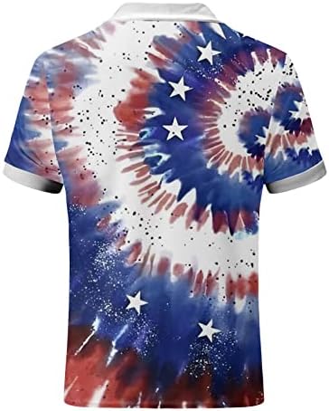 Мъжки ризи Поло с Флага на САЩ, Патриотични Фланелки на 4 юли, Летен Ежедневни Ризи с Къси Ръкави, Реколта Спортни Топка за Голф