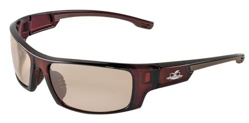 Защитни очила Bullhead Safety Dorado с двойни лещи, ANSI Z87, Сини Светещи Очила С защита от uv и покритие против надраскване, Вътрешни / Външни Медни Лещи, кристално-кафява дограма