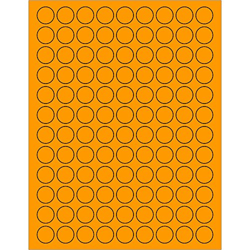 СКОРОСТНА САЩ BLL190 или Лазерни етикети с флуоресцентным кръг Tape Логика, 3/4 широчина 0,75 инча, флуоресцентно оранжево