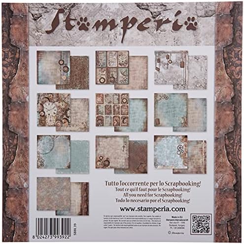 Хартия за scrapbooking Stamperia Intl, Многоцветен, 10 X