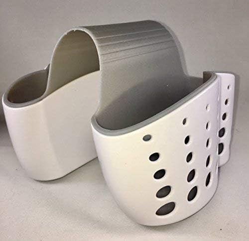 Титуляр гъба за кухненски мивки Caddy - Пластмасов Седло - Органайзер за четки и гъби с чашка за изпускателя - Смесител за