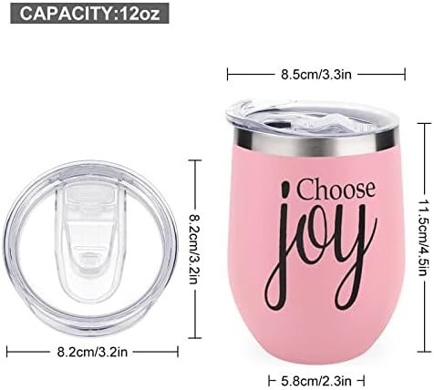 Религиозната Цитат Choose Joy Пътен Чаша С Вакуумна Изолация Розово 12 унции, които Не съдържат BPA, Бутилка за Вода с Каботажным
