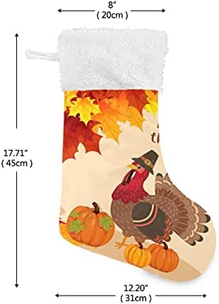 Коледни Чорапи ALAZA С Деня на Благодарността, Тикви на Пуйките, Класически Персонализирани Големи Чулочные Украса за Семейни Тържества, декорация за Партита, 1 опако