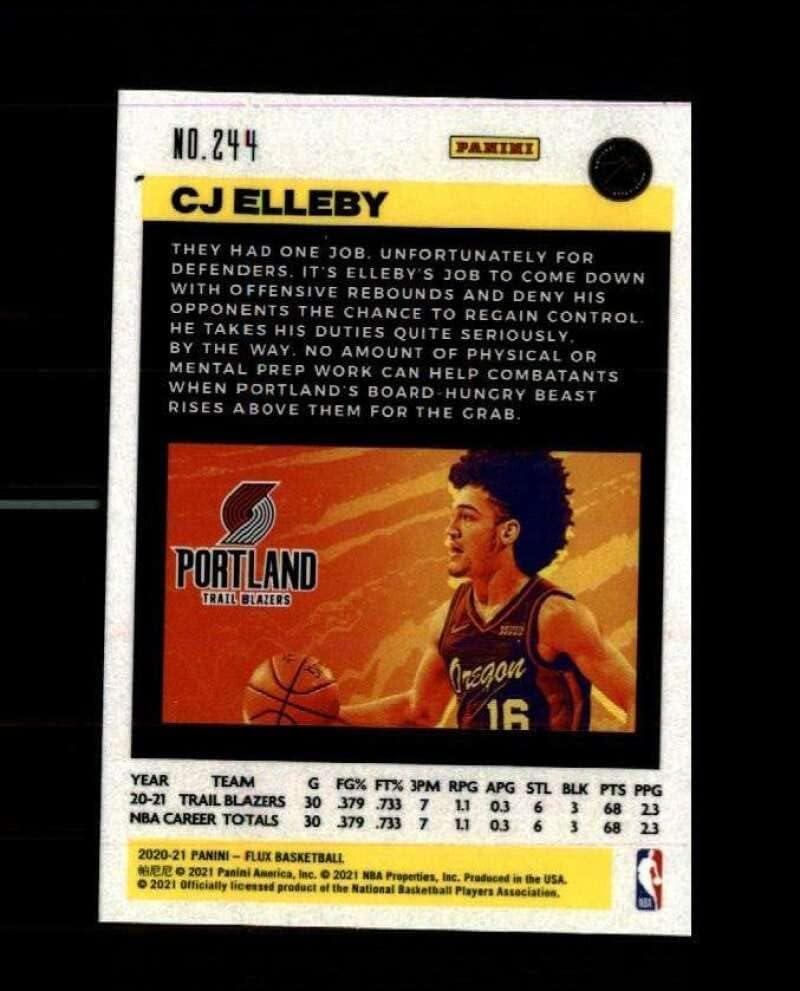 2020-21 Панини Флюс #244 Си Джей Эллеби RC Начинаещ Портланд Пътека Блейзърс Баскетболно карта НБА