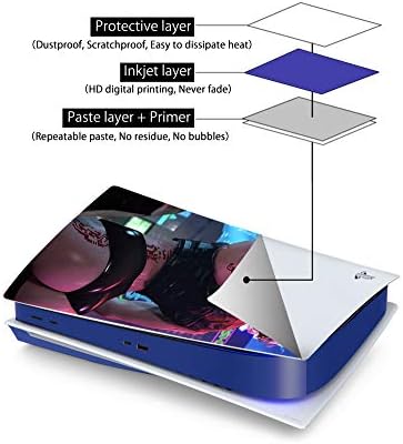 Vinyl стикер PEYANZ PS 5 Skin за конзола (дисково издание) и контролери, здрав, устойчив на надраскване,