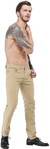 ZLZ Мъжки Тесни Прилепнали Стрейчевые Удобни Модни Дънкови Панталони от Деним