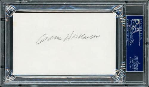 Картичка с Автограф на Джина Хикерсона 3x5 Cleveland Browns Блу Sharpie PSA/ДНК В наличност 211343 - Издълбани