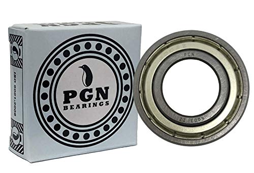 Носещи PGN (2 опаковки) 6003-ZZ - Фланец сачмен лагер от хромирана стомана със смазка - Лагери размер 17x35x10 мм с метален екран