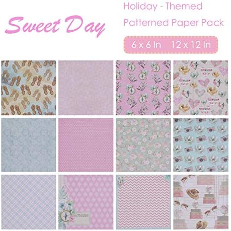 Набор от хартия за албуми YARUMI Pink, Еднопосочен Дизайн на бележник за направата на картички на тема Сладки дни, Красиви рисунки, Картон за Оригами, 6 Листа от декоратив
