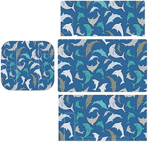 Сини Морски Делфините Термоаппликационные Етикети Напълно Покриват Кожата Стикери на предната панел, Съвместими