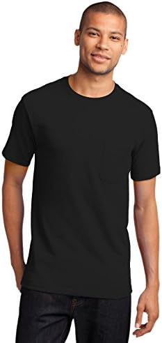 Мъжки t-shirt Port & Company Tall Essential с джоб 3XLT, Черно jet black