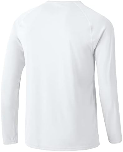 TBMPOY Мъжки Ризи със защита от акне с дълъг ръкав UPF 50 +, Слънчеви Туристически Ризи, Леки Външни Спортни