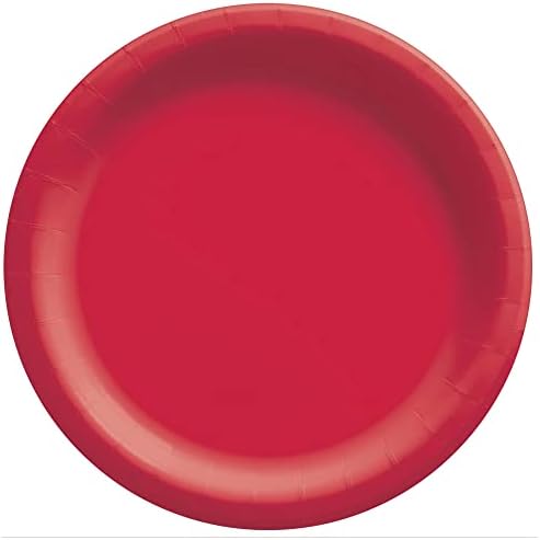 Кръгли картонени чинии Amscan Berry Red | 10 см | Опаковки по 20, 10 инча