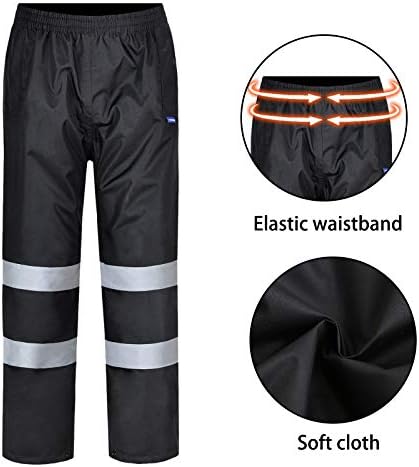 AYKRM 4 Цвята Предпазни Непромокаеми Панталони и Отразяващи Водоустойчив Непромокаеми Панталони с Висока Видимост