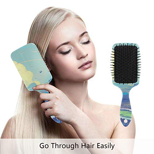Четка за коса на въздушна възглавница Vipsk, Пластмасова с пъстър селски пейзаж, Подходящ за добър масаж и Антистатични