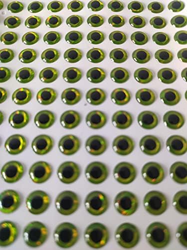 YETYE 4 мм и 5 мм, 6 мм, 7 мм, 8 мм, Шартрьоз и Светло Зелен 3D Мек Холографски Черно Зеницата на Риболовна Стръв Очите