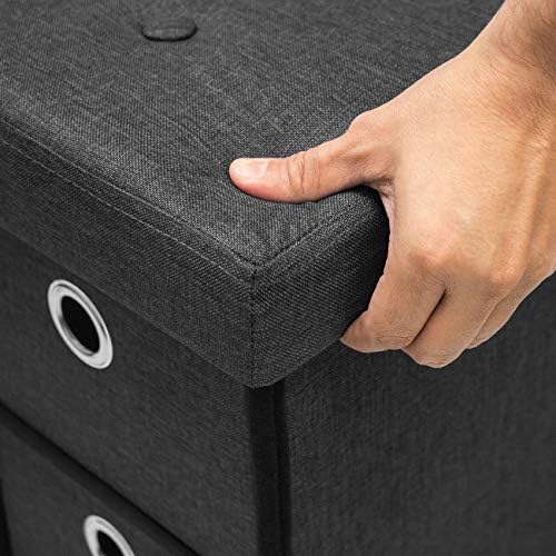 Сгъваем Шкаф за съхранение на неща с чекмеджета (Изкуствен лен - Сив) - tkfitness