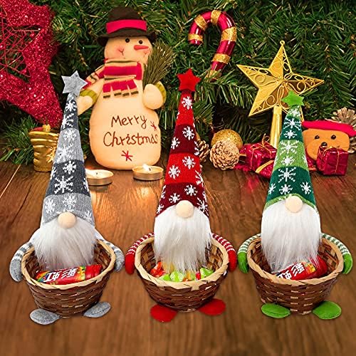 Коледна украса YANGMEI Джудже на Дядо Коледа с Корзинкой за Ръчно изработени шоколадови Бонбони - Украса на масата под формата