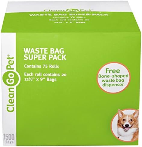 Пакети за боклук Clean Go Pet Dog, супер Опаковка, 75 перфорирани ролки Общо 1500 трайни херметически затворени