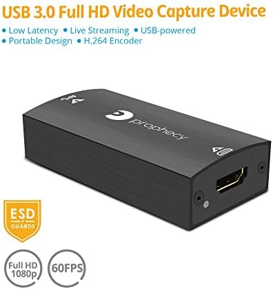Устройство за заснемане на видео gofanco пророчеството на играта USB 3.0, HDMI – Снимай, гледане на и съвместно използване на геймплея, 1080p при 60 Hz, Ниска латентност, игрални