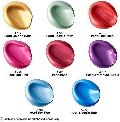Комплект Акрилни бои ARTEZA Металик от 8 и Комплект Акрилни бои Металик от 8 Скъпоценни Тонове, за да проверите за рисуване