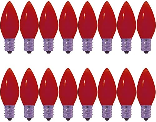 YDJoo C7 Led Червена Замяна Лампа 1 W Коледни Гирлянди, Мини Декоративни Гирлянди, Крушки E12, настоящата никел Основа за sconces свещ, Червени Пластмасови led нощни лампи за Кол