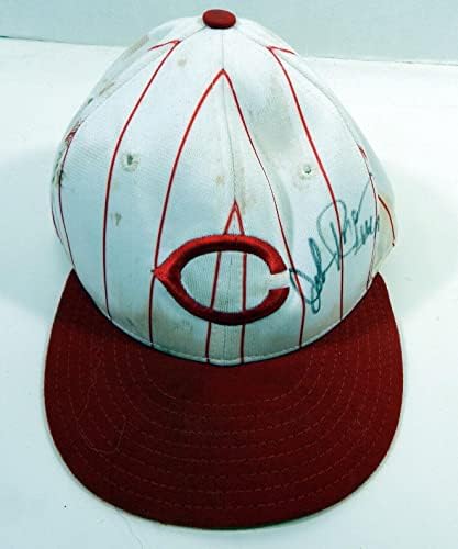 1993-95 Синсинати Редс Джон Roper 44 Използвал в играта Бяла шапка 7 DP22719 - Използвал в играта шапки MLB