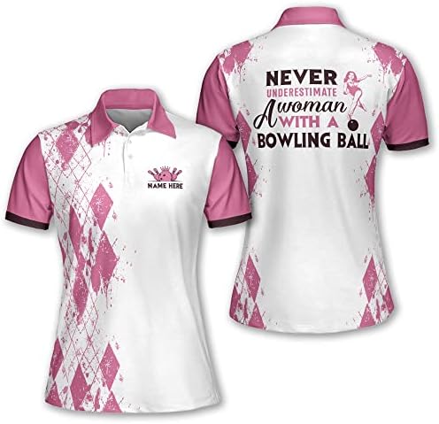 TEEMAN Персонални 3D Забавни Риза за Боулинг за жени в Ретро стил по Поръчка Тениски на отбора по Боулинг за Жени, Дамски Риза