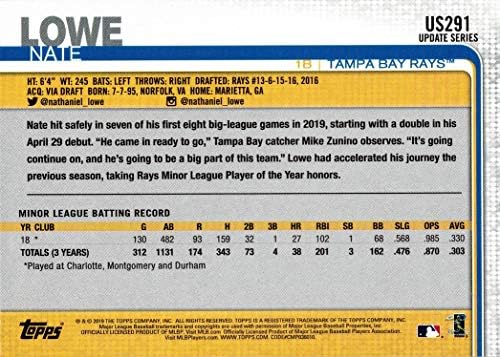 2019 Topps Актуализира бейзболна картичка начинаещ Нейта Lo #US291