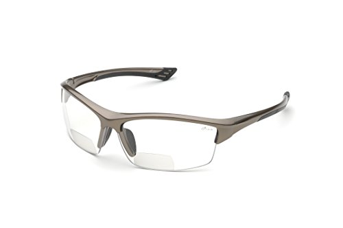 Защитни очила Delta Plus RX-350C с бифокальной лупа 2,0 Диоптъра, Метална Дограма за Кафяв цвят, Прозрачни Лещи
