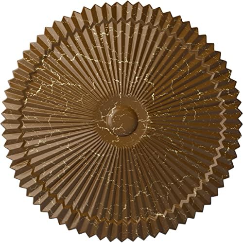 Тавана медальон Ekena Millwork CM24SHSTC Shakuras, 24 OD x 3P (подходящ за навеси до 5 инча), ръчно рисувани Опушен топаз Crackle