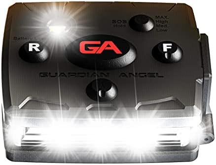 Led панел за лична сигурност Guardian Angel Elite Micro | Монтируемый на магнити фенерче с усилвател | Лек с акумулаторна батерия (Бяло / Червено)