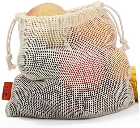 Cabilock 3 бр. Чанта от съвсем малък за плодове, Чанта-тоут за Пазаруване, Мрежести торбички за Зеленчуци, Мрежести Торбички