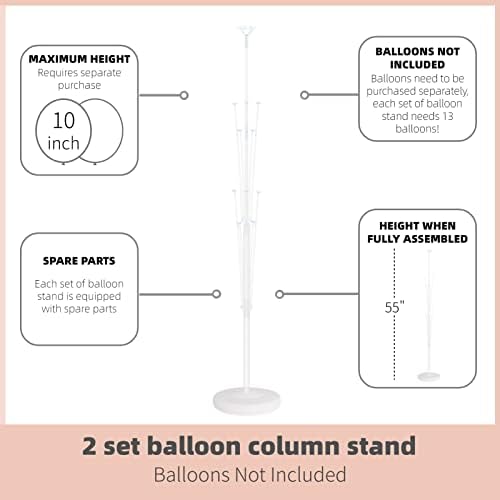 Комплект поставки за колони от балони, състоящ се от кули от 2 балони с поставка, основа и шести, Декоративен фон