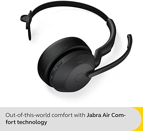 Безжична Монофоническая слушалка Jabra Evolve2 55 с поставка за зареждане, технология AirComfort, микрофони