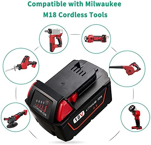 Замяна на батерията KUNLUN 18V и Комплект Зарядно устройство за батерии Milwaukee M18