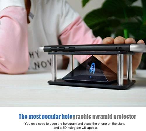 Dpofirs 3D Холографски дисплей Пирамидални Влакчета Проектор, 3,5-6 Инчов Холограма Мобилен смартфон, за демонстриране